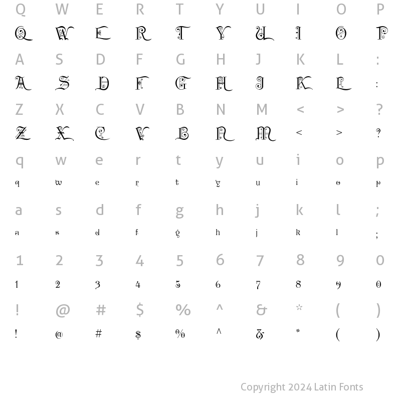 Character Map of P22 Kilkenny Initial Cap Regular