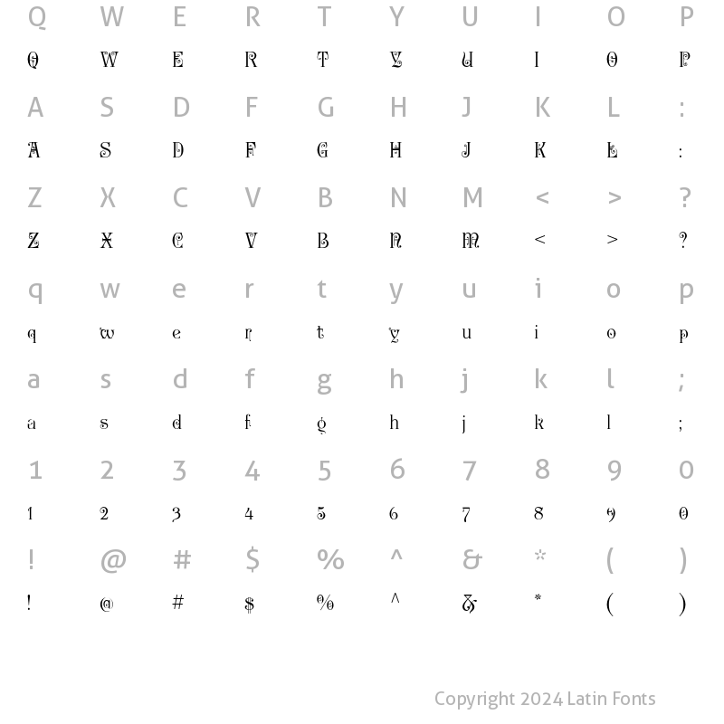 Character Map of P22 Kilkenny Pro Regular