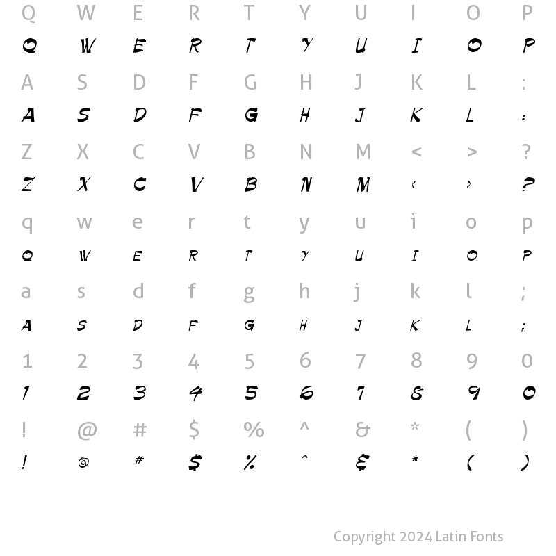 Character Map of Palette Regular