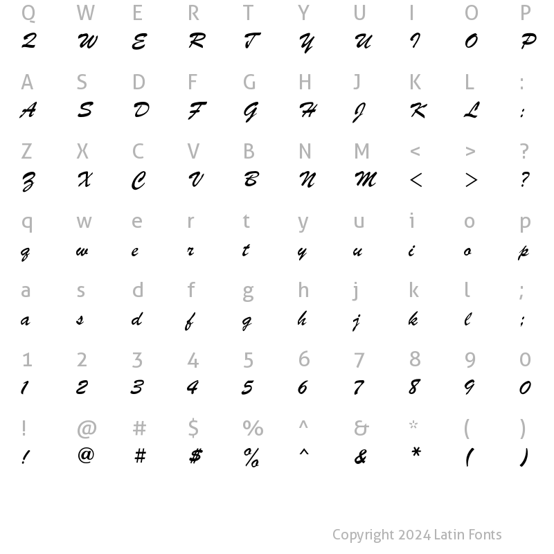 Character Map of ParsekC Regular