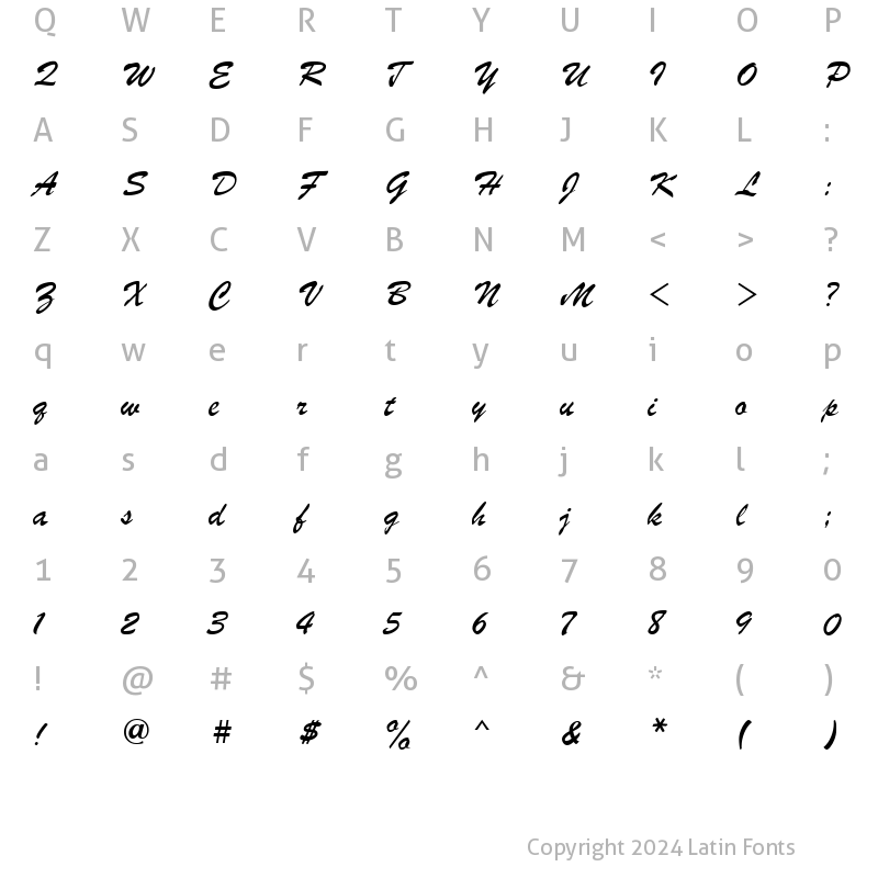 Character Map of ParsekCTT Regular