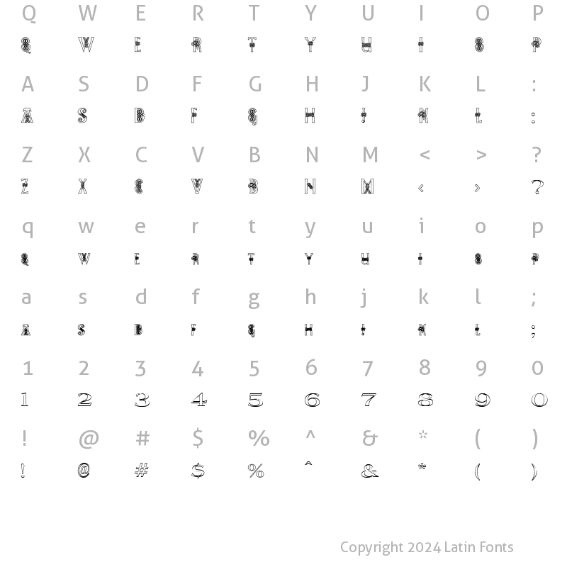 Character Map of Pee's Celtic outline Regular