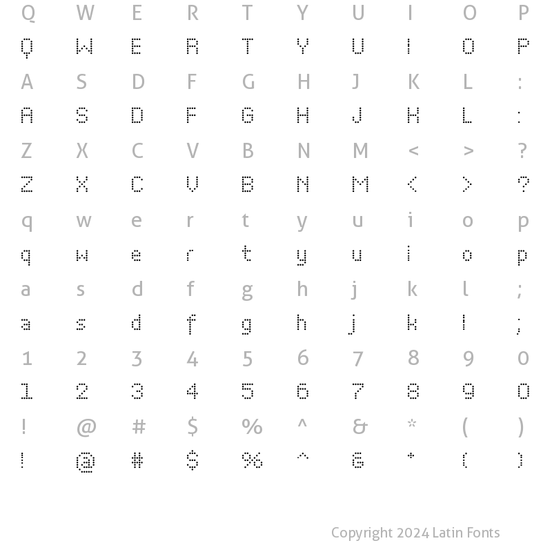 Character Map of Perfo Normal