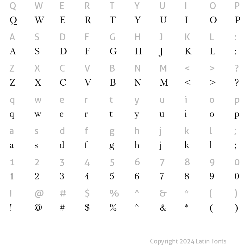 Character Map of PetersburgC Regular