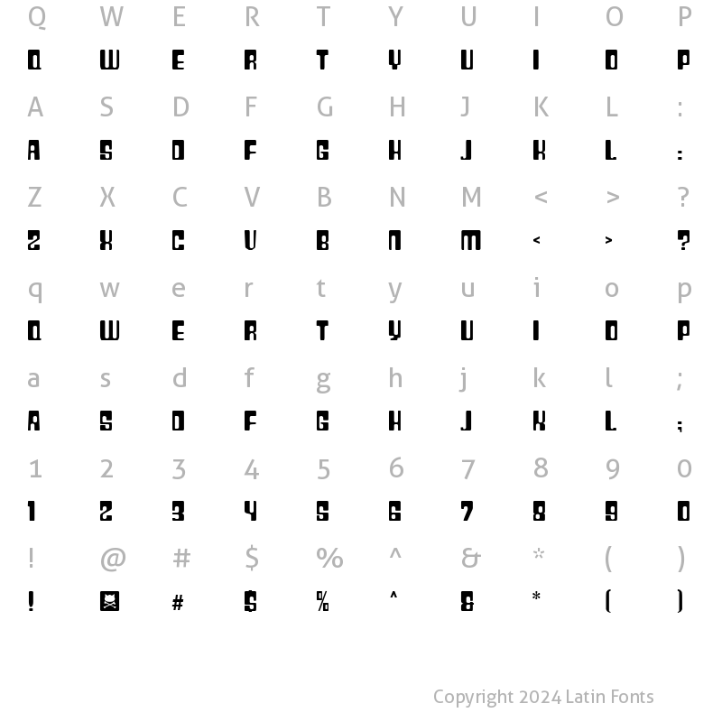 Character Map of Plastic No.28 Regular