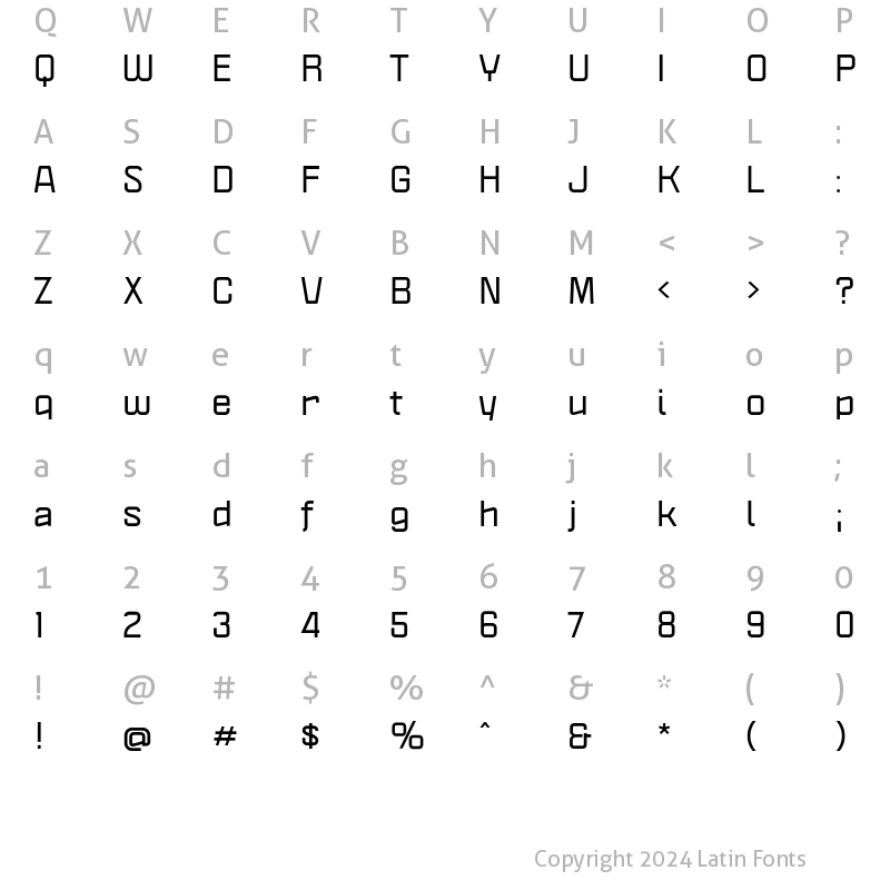 Character Map of Politica XT Bold