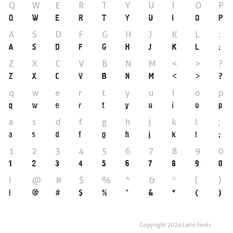 Character Map of Pollock3CTT Regular