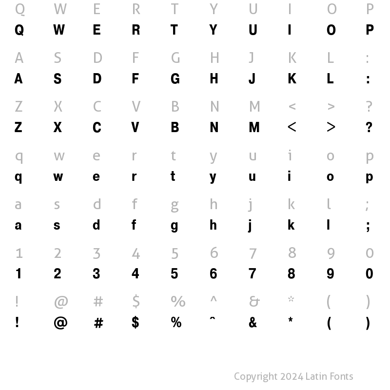 Character Map of PragmaticaCondC Bold