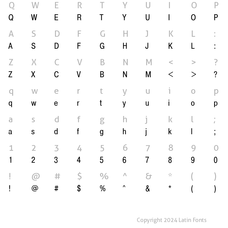 Character Map of PragmaticaCondC Regular