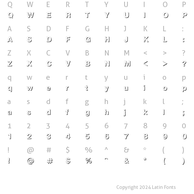 Character Map of PragmaticaShadowC Bold