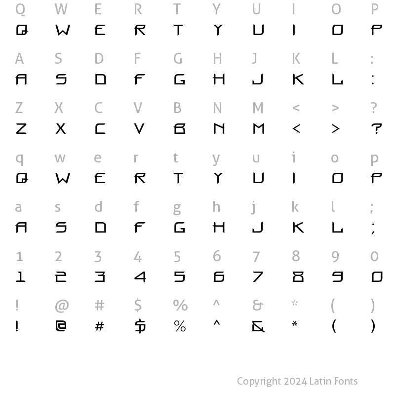 Character Map of ProunBC Regular