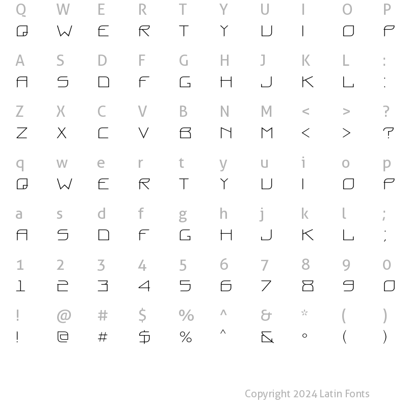 Character Map of ProunC Regular