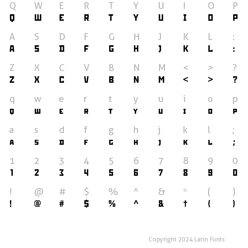 Character Map of RodchenkoC Regular