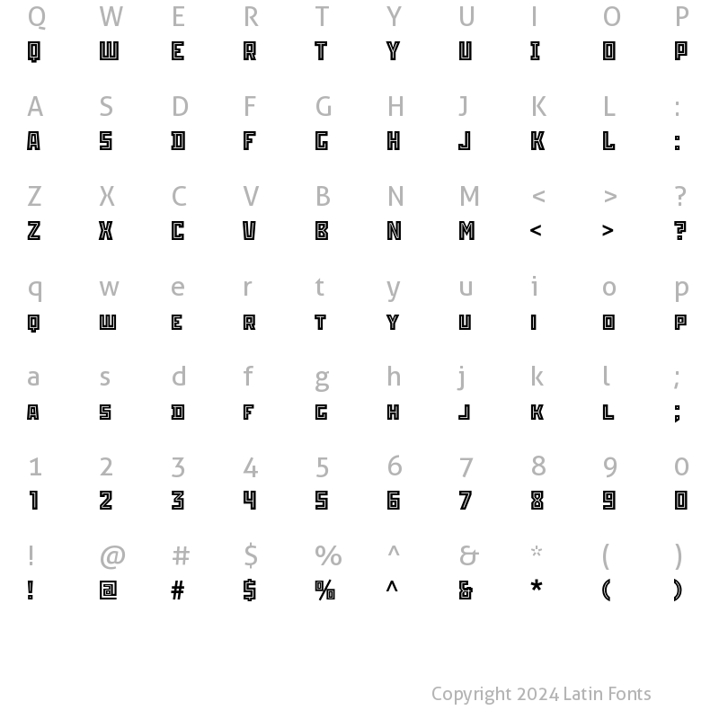 Character Map of RodchenkoInlineC Regular