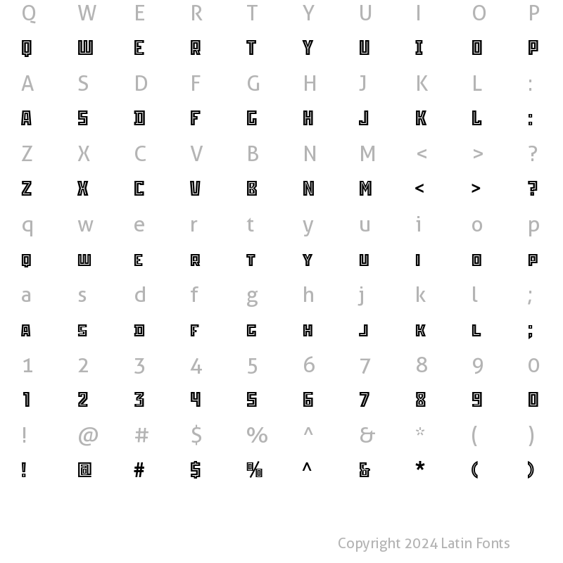 Character Map of RodchenkoInlineCTT Regular