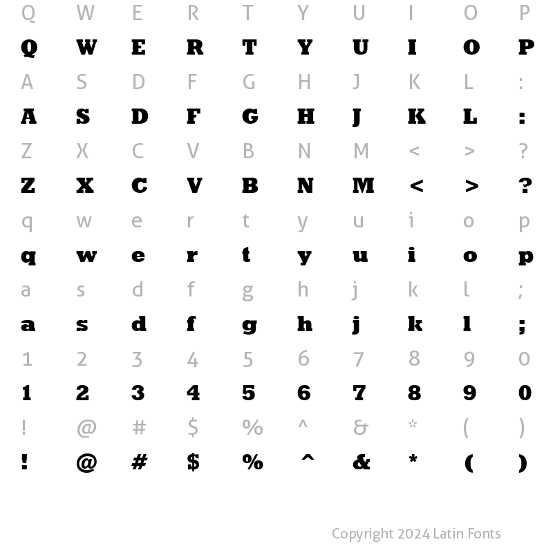 Character Map of RodeoExtraBold Normal