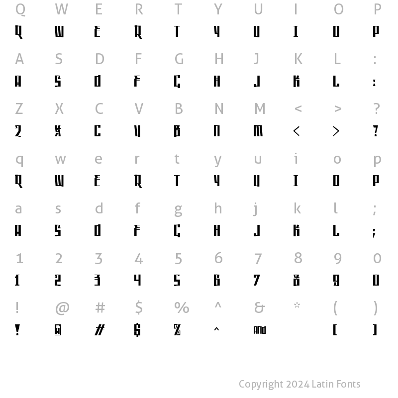 Character Map of Saffron_Cyr Regular