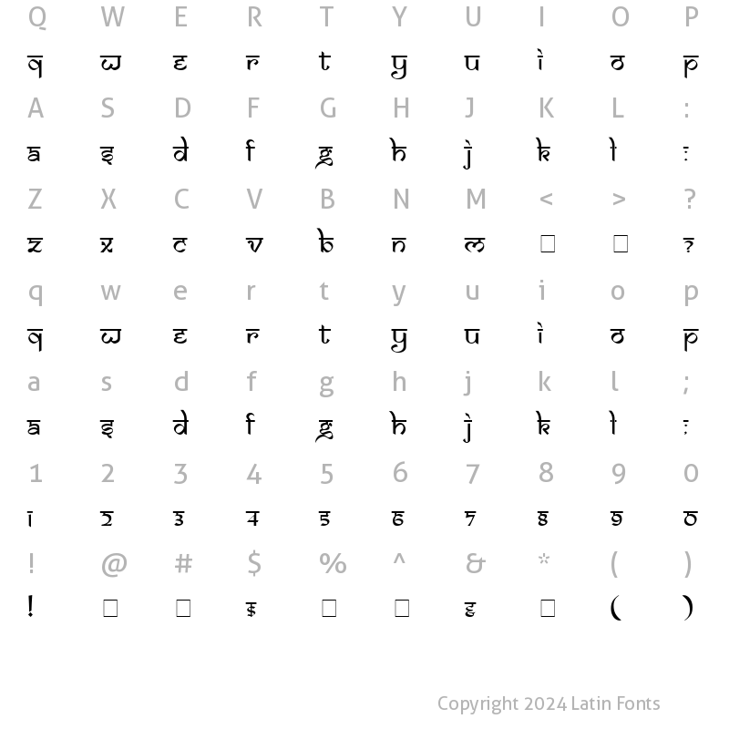 Character Map of Samarkan Normal