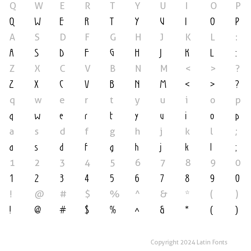 Character Map of Secession Normal