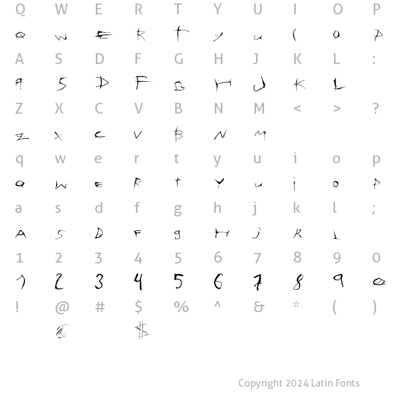 Character Map of Sehnsucht Font Sehnsucht Font