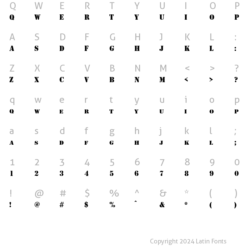 Character Map of ShablonC Regular