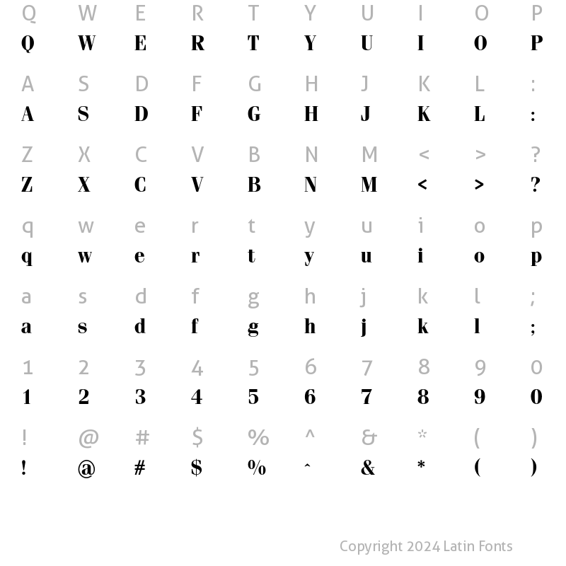 Character Map of Simeiz Bold