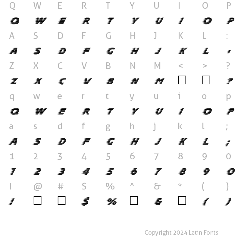 Character Map of Slipstream Normal