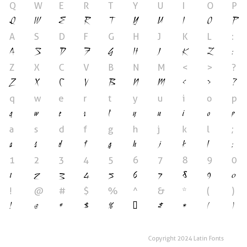 Character Map of Still Time Cyr Regular