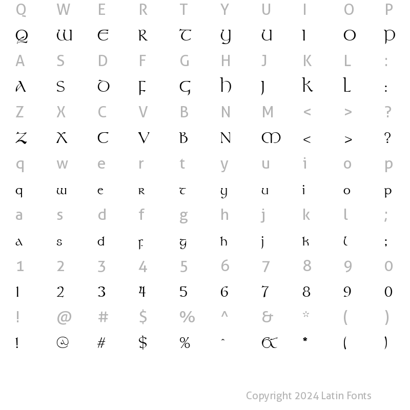 Character Map of Stonehenge Regular