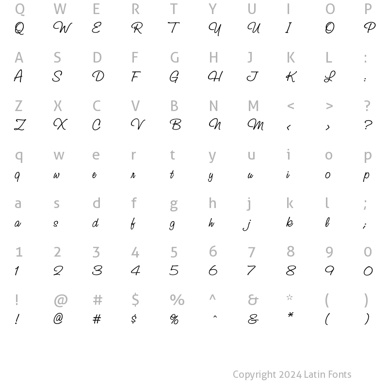 Character Map of StudioScriptC Regular