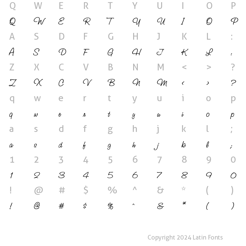 Character Map of StudioScriptCTT Regular