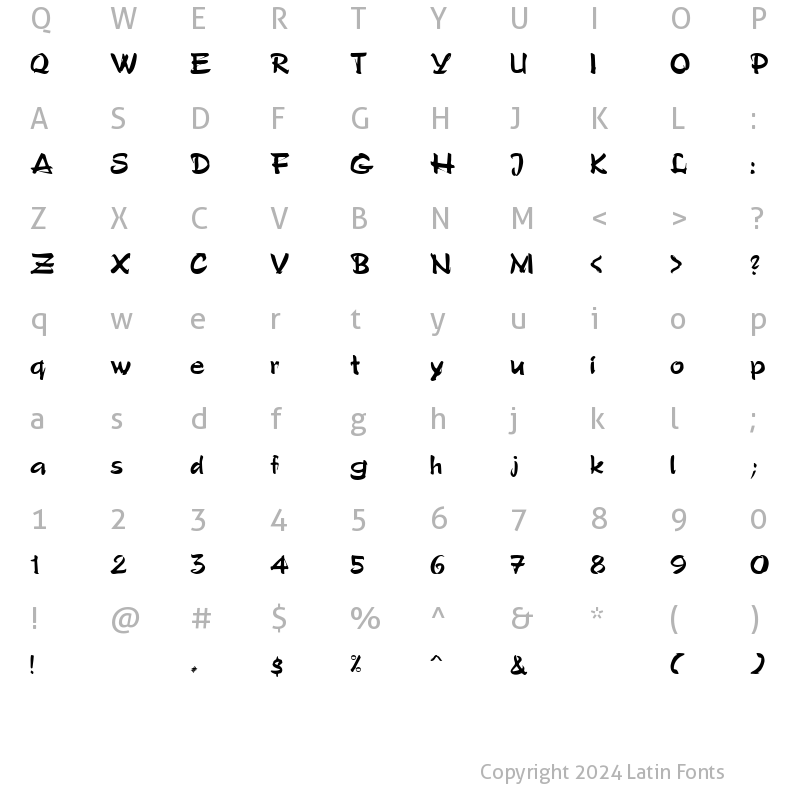 Character Map of Stylo Bold