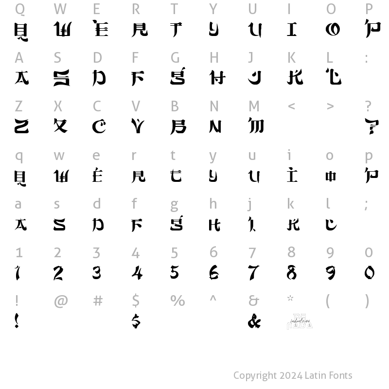 Character Map of Sumdumgoi Regular