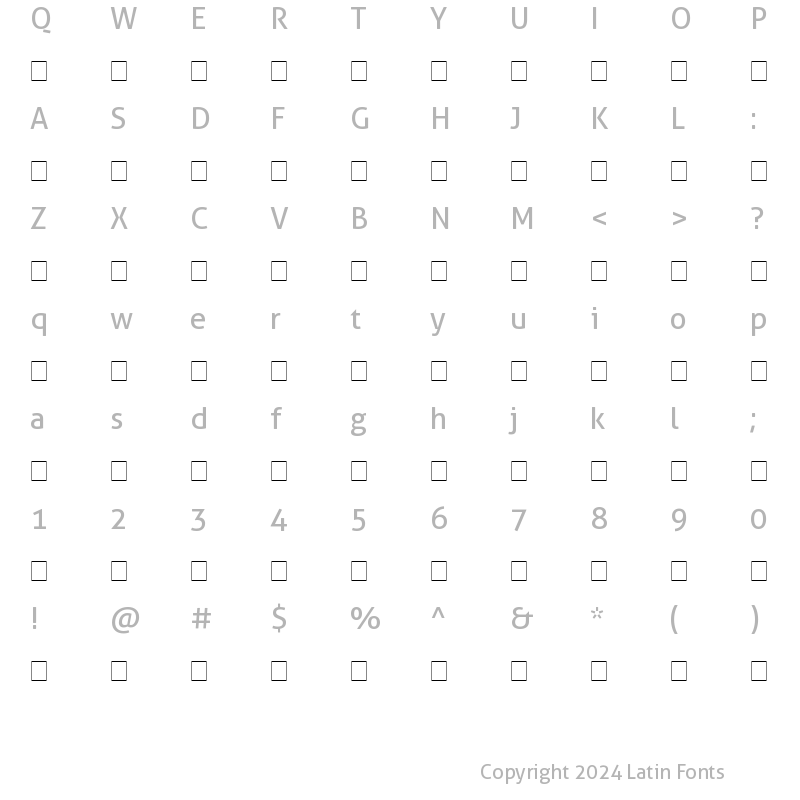 Character Map of Symbol Regular