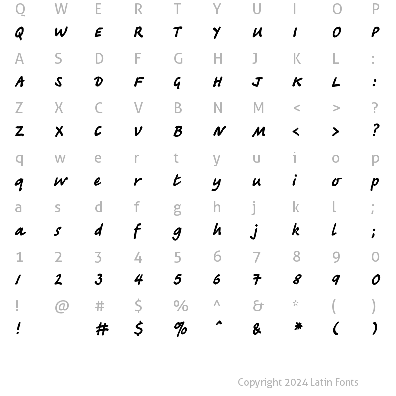 Character Map of TatianaC Regular