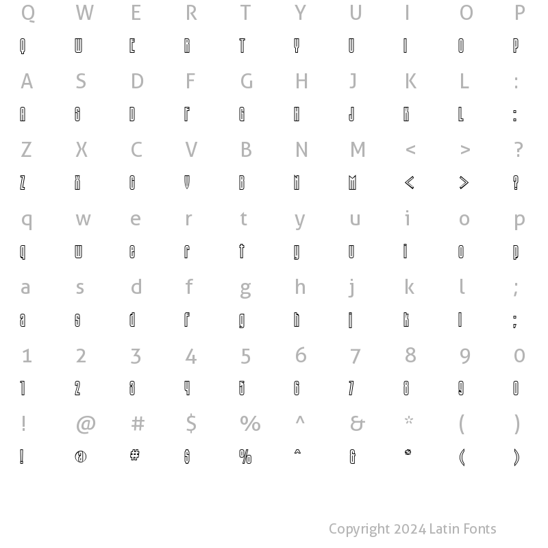 Character Map of TauernCTT Regular