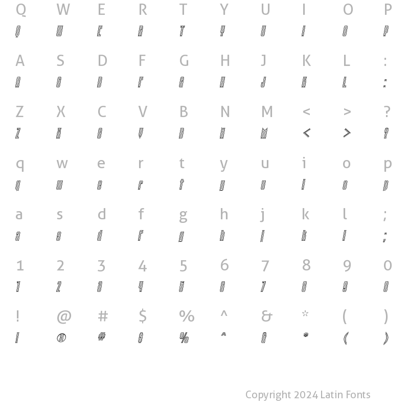 Character Map of TauernEC Italic