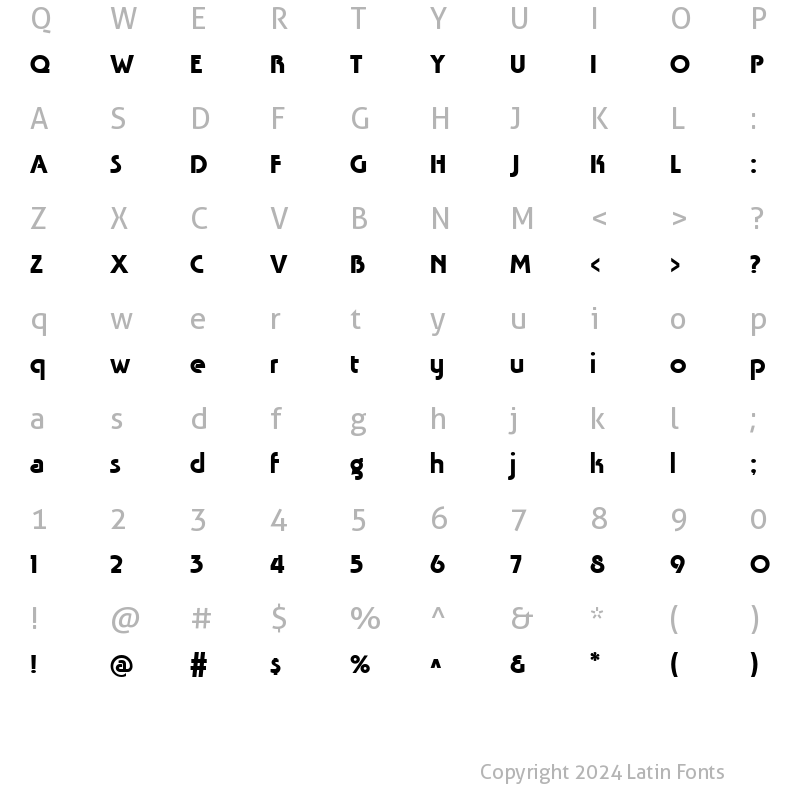 Character Map of Tavrida Medium