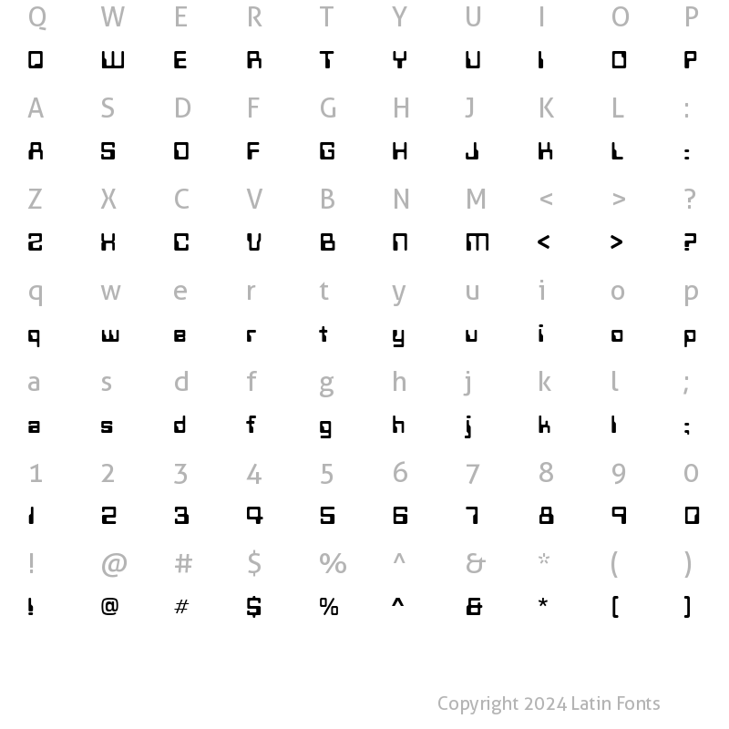 Character Map of Techno28 Normal