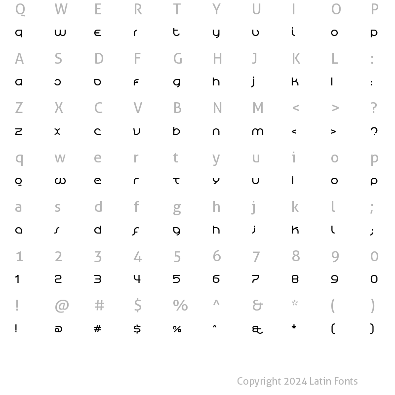 Character Map of Tierra Blanca Regular