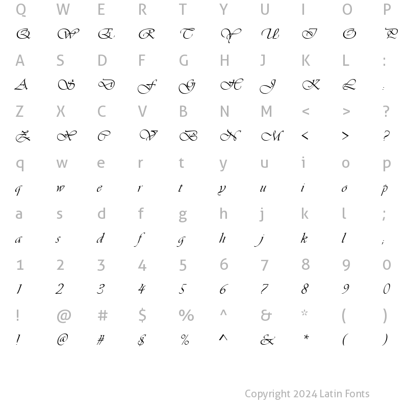 Character Map of VivaldiD CL Regular