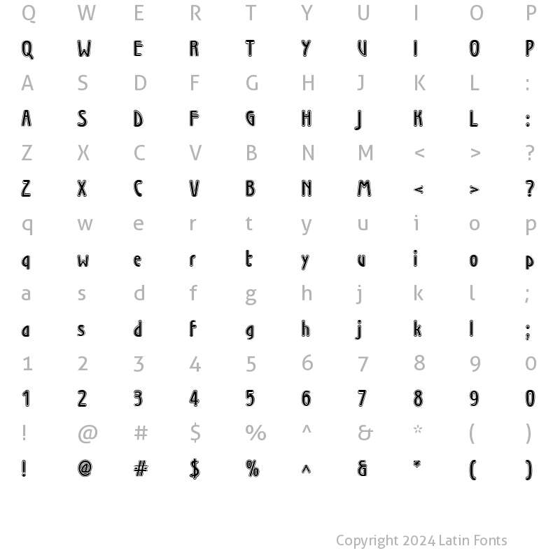 Character Map of WienInline Medium